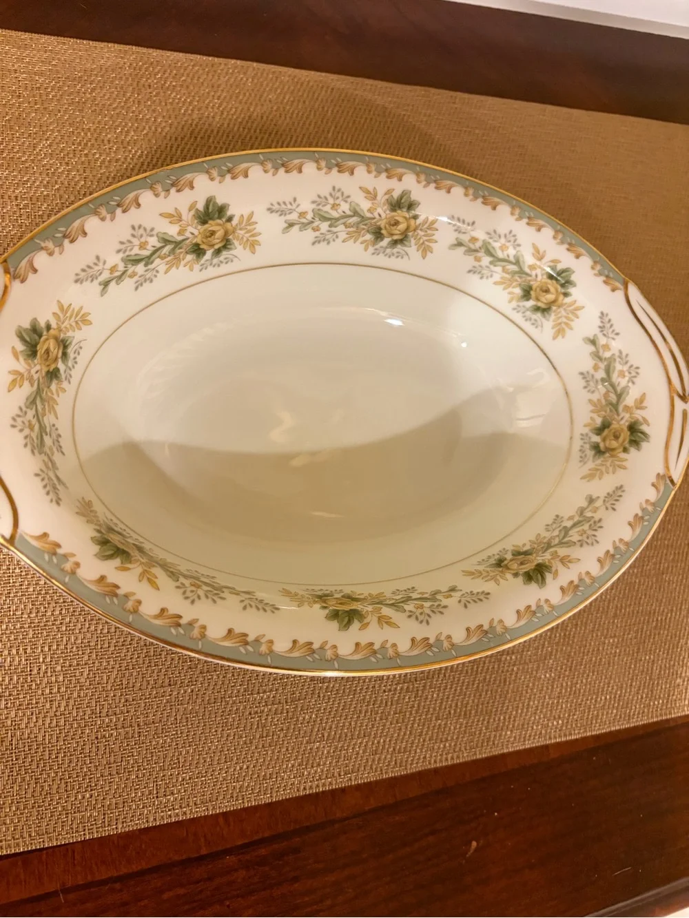 Vintage Noritake Brunswick Pattern Oval Vegetable Bowl, Yellow Rose, Oval Bowl,